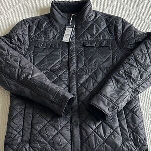 Vineyard Vines Black Lightweight Shirt Jacket with Quilted Design